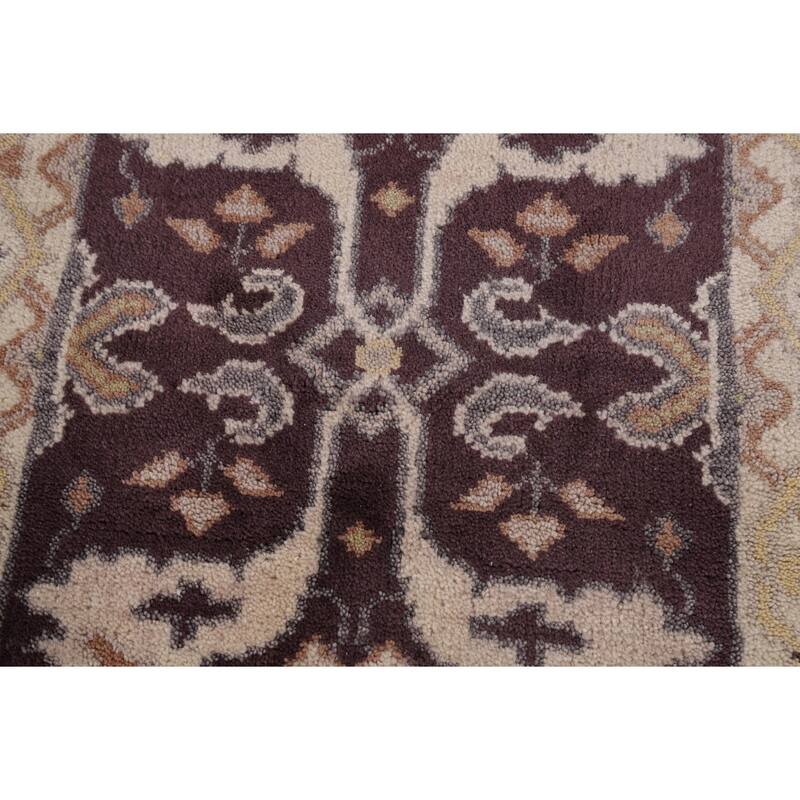 Oushak Indian Runner Rug Hand-Knotted Transitional Wool Carpet - 2'6" x 9'11"