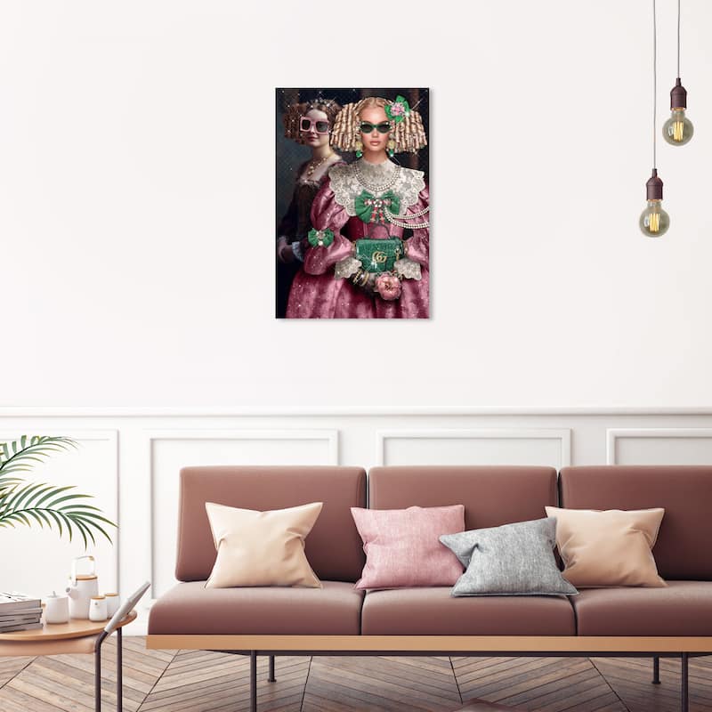 Wynwood Studio Canvas Fashion and Glam Fashion Glamour Pink and Dark Pink Traditional Wall Art Canvas Print