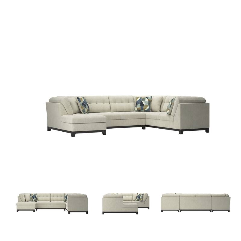 Signature Design by Ashley Maxon Place Light Gray 3-Piece Sectional with Chaise - 140" W x 100" D x 37" H