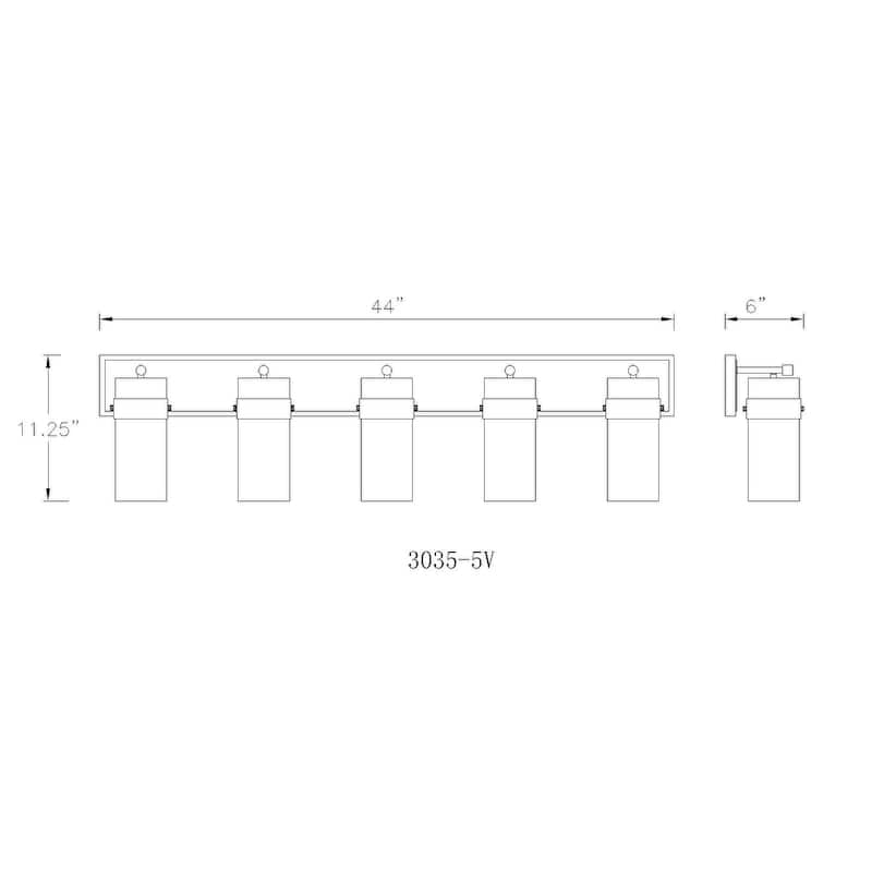 Bellevue ZBF53750 Vibius 5 Light 44" Wide Vanity Light