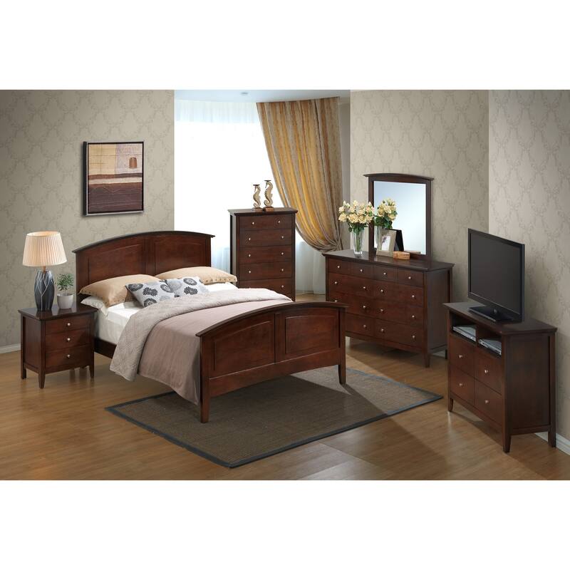 Curved Rail Full Panel Bed - 77" - Brown