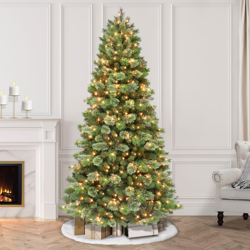 Puleo International 7.5 ft. Pre-Lit Oklahoma Pine Artificial Christmas Tree