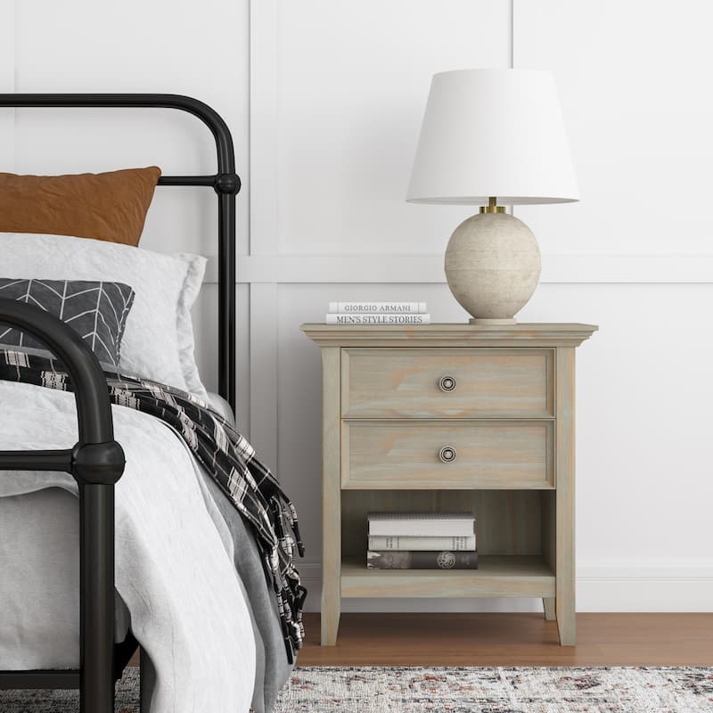 WYNDENHALL Halifax SOLID WOOD 24 inch Wide Bedside Nightstand Table