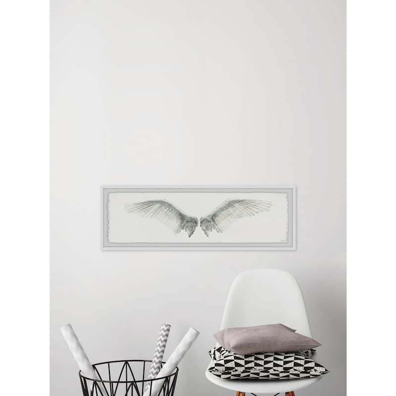 Winged Beauty Framed Print - White Feathered Wings Wall Art - Home Decor Painting