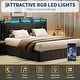 preview thumbnail 11 of 58, Bed Frame with Lift Up Storage, Upholstered Velvet Platform Bed with Storage Headboard