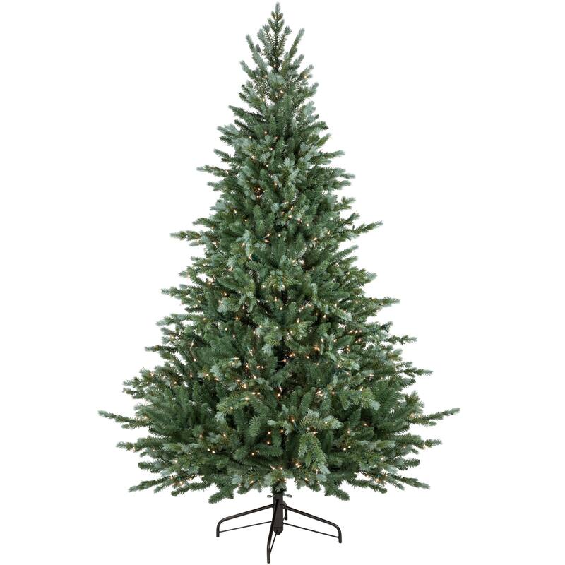 Medium Blue Spruce Artificial Christmas Tree 7' Clear Lights - 7 Foot