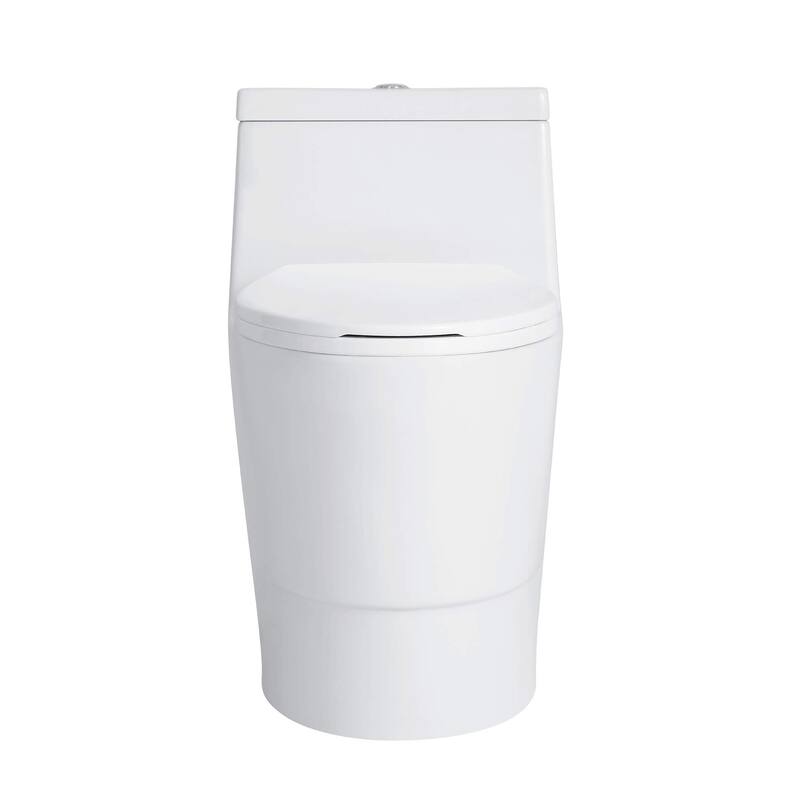 Fine Fixtures Modern Dual Flush Elongated One-Piece Toilet (Seat Included)