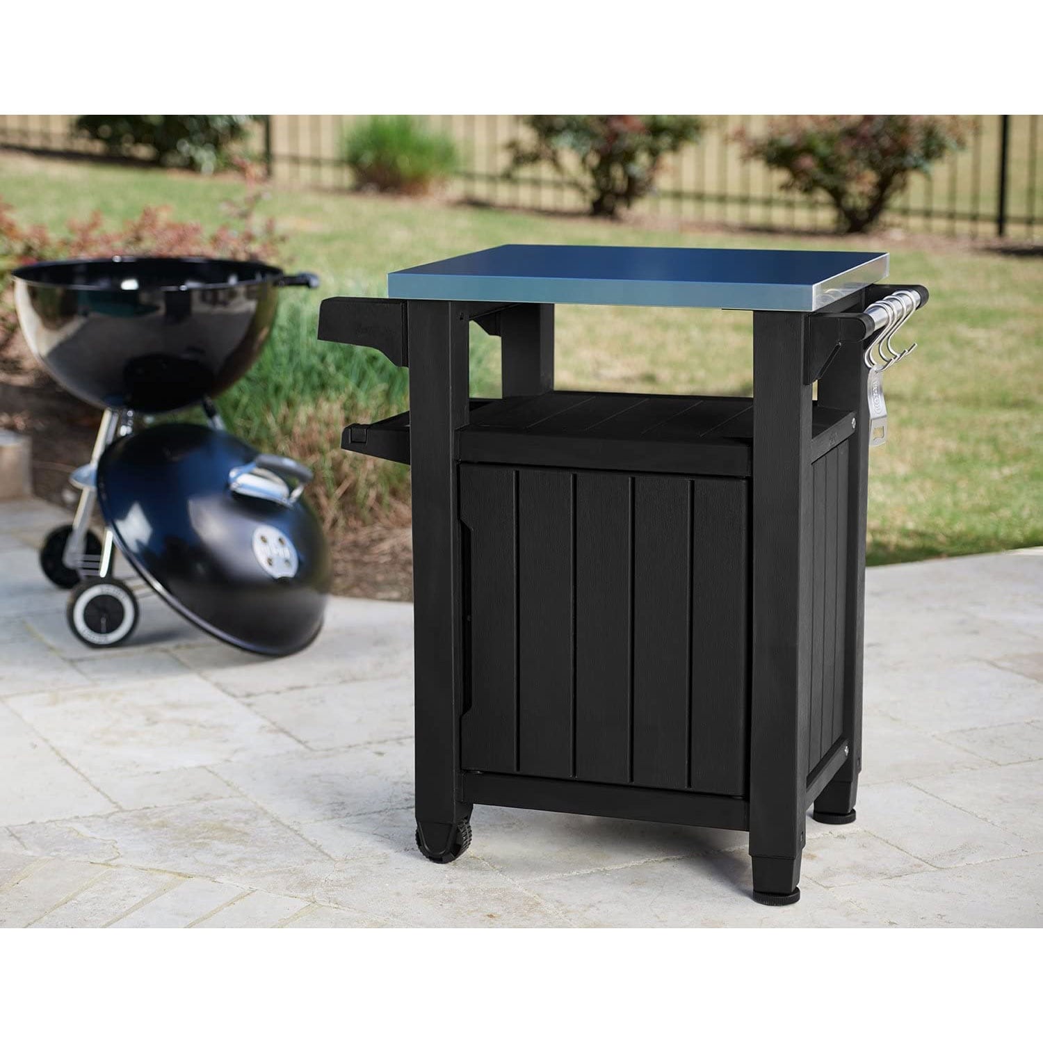 Keter unity portable outdoor table and sales storage cabinet