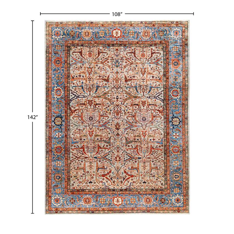 Serapi One-of-a-Kind Hand-Knotted Area Rug - Gray - 9' 0" x 11' 10"