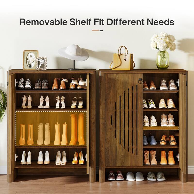 5 Tier Shoe Storage Cabinet with Doors for Entryway/ Hallway/ Closet