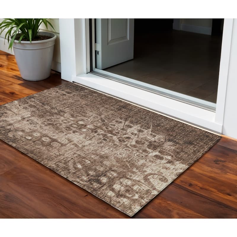 HomeRoots Ikat Transitional Rectangle Outdoor Rug - 3' x 5'