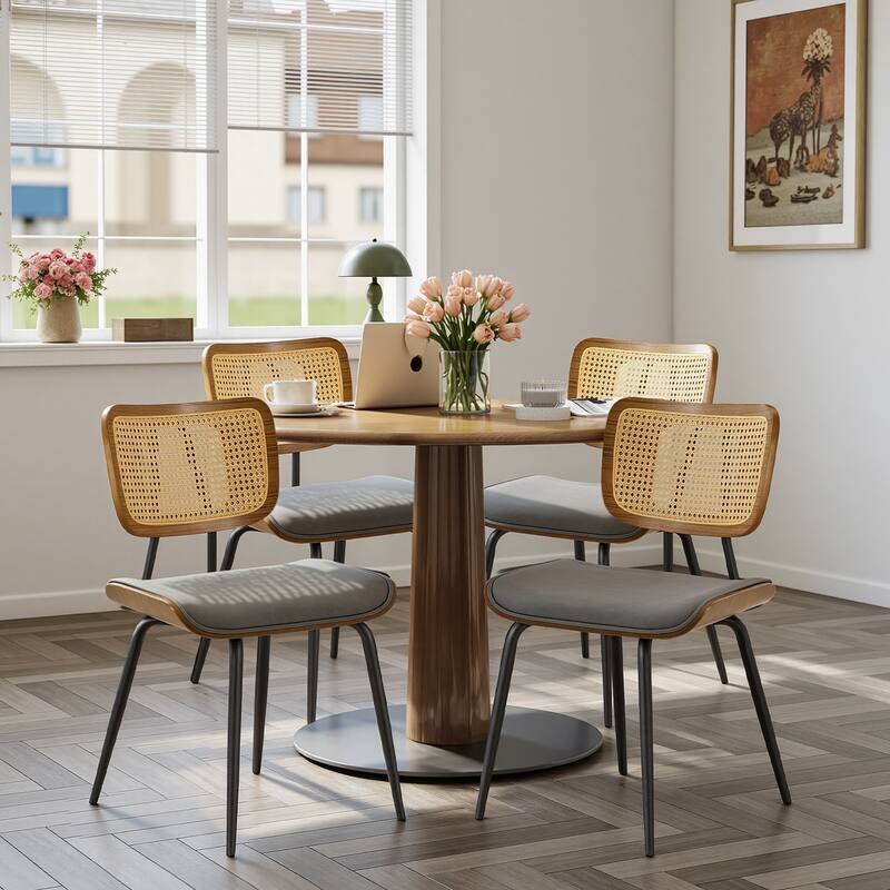 Faux Leather Upholstered Dining Chairs Set of 2/4 - 33.5"H x 19.3"W x 23"D