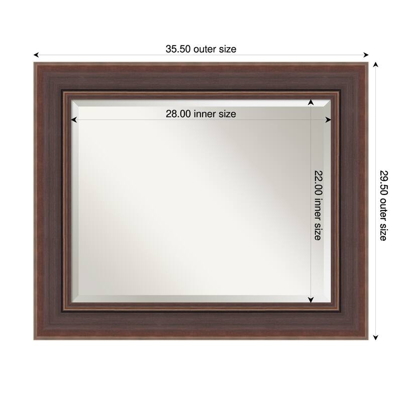 Moab Brown Bronze Beveled Framed Wall Mirror - Moab Brown Bronze - 36 x 30 in