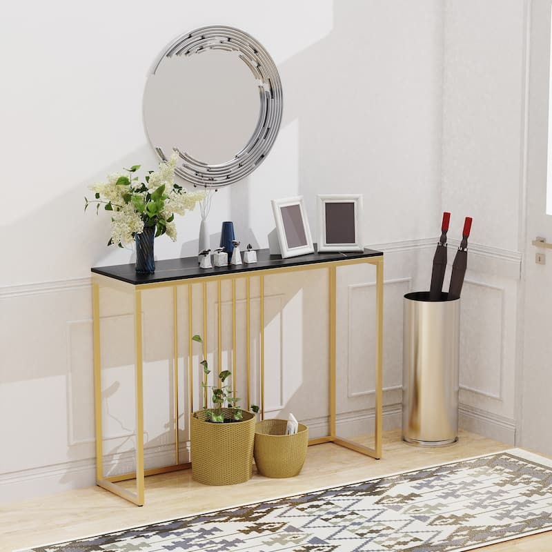 47" Long Narrow Console Tables Sintered Stone for Entryway Sofa Table - L 47" x W 12" x H 31"