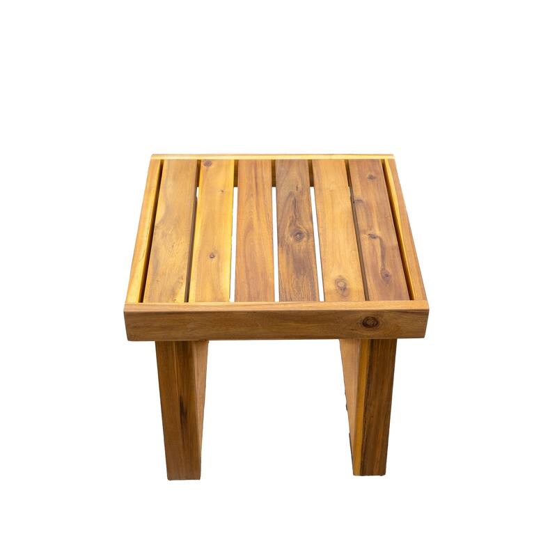 Acacia Wood Outdoor Lounge Set - Chair & Ottoman