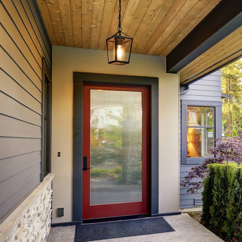 Mufy 1-light Black Lantern Outdoor Hanging Pendant Light Dimmable Exterior Lighting Balcony Porch