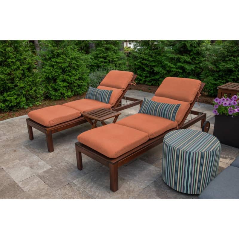 Casual Cushion Sunbrella® Fabric 1-Piece Outdoor Chaise Cushion, 22.5"W x 74"L - 22.5"W x 74"L