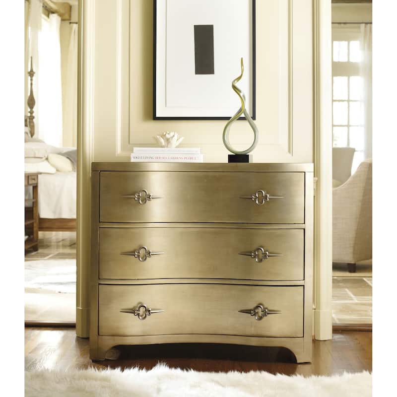 Hooker Furniture Sanctuary 38" Wide 3 Drawer Shaped Front Gold Dresser - Antique Gold