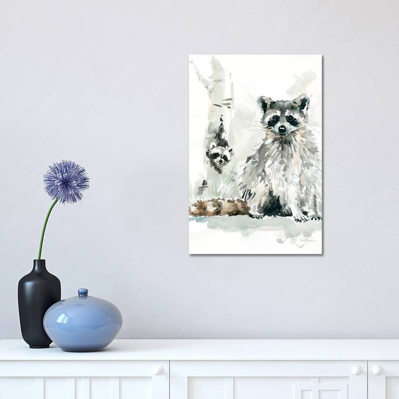 iCanvas "Raccoon and Baby" by Carol Robinson Canvas Print - 18x12x1.5