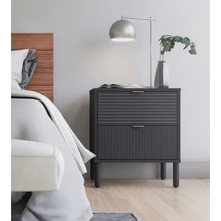 Merk Black Nightstand 2 Drawers