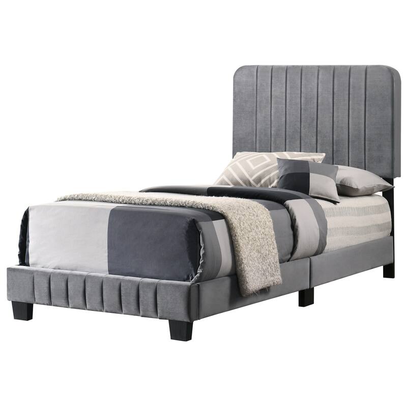 Gray Twin Bed with Contemporary Style, Sleek Finish and Compact Frame for Guest Rooms, Kids' Rooms or Modern Spaces