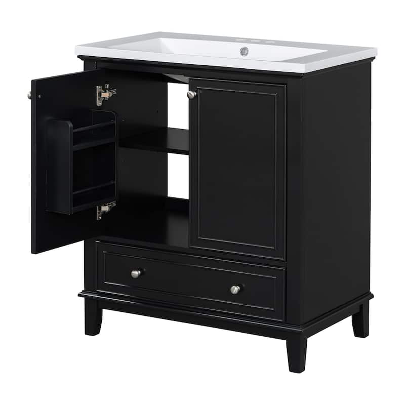 Roomfitters 30" Bathroom Vanity with Sink Combo, Multi-Functional Cabinet with Doors and Drawer, Solid Frame, MDF