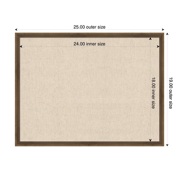 dimension image slide 23 of 91, Amanti Art Framed Fabric Pinboard Natural Linen Printed Bulletin Board