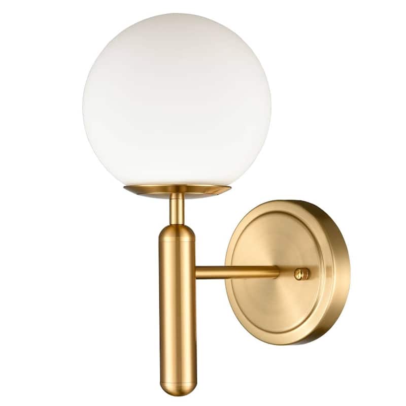 Sora Mid-Century Modern Wall Sconces With Opal Globe Shade Set of 2