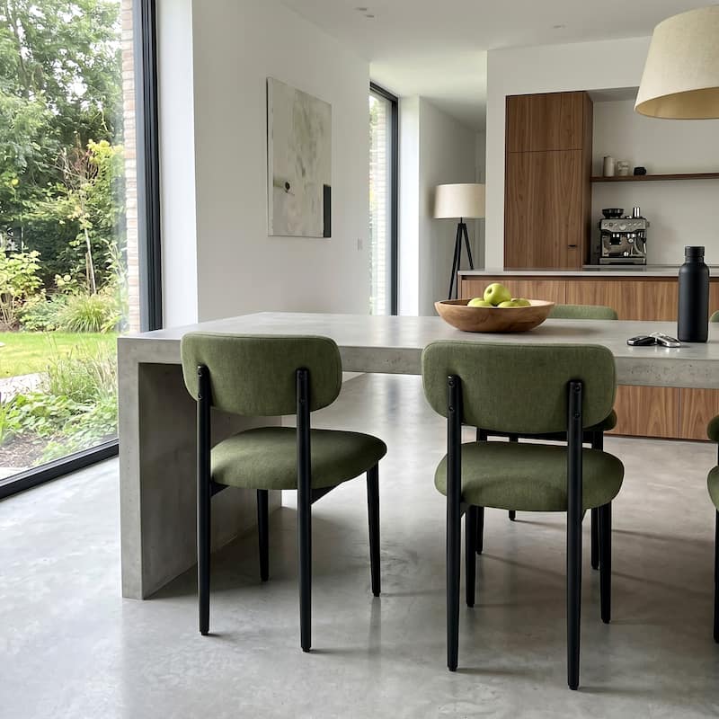 Modern Upholstered Dining Chair with Solid Wood Legs Side Chair for Kitchen Dining Room Living Room (Set of 2)