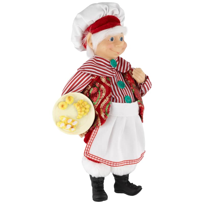 Chef Elf with Baked Goods Christmas Figure - 12"