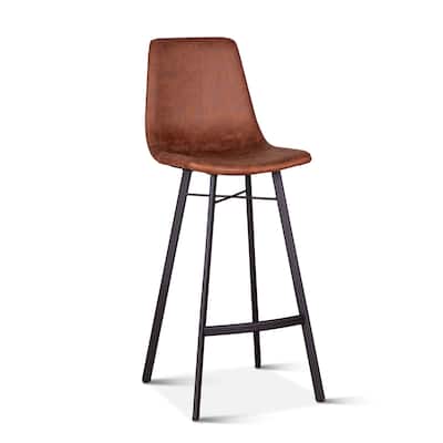 Hudson Mid Century Retro Bar Chair in Trapper Brown, 2pc