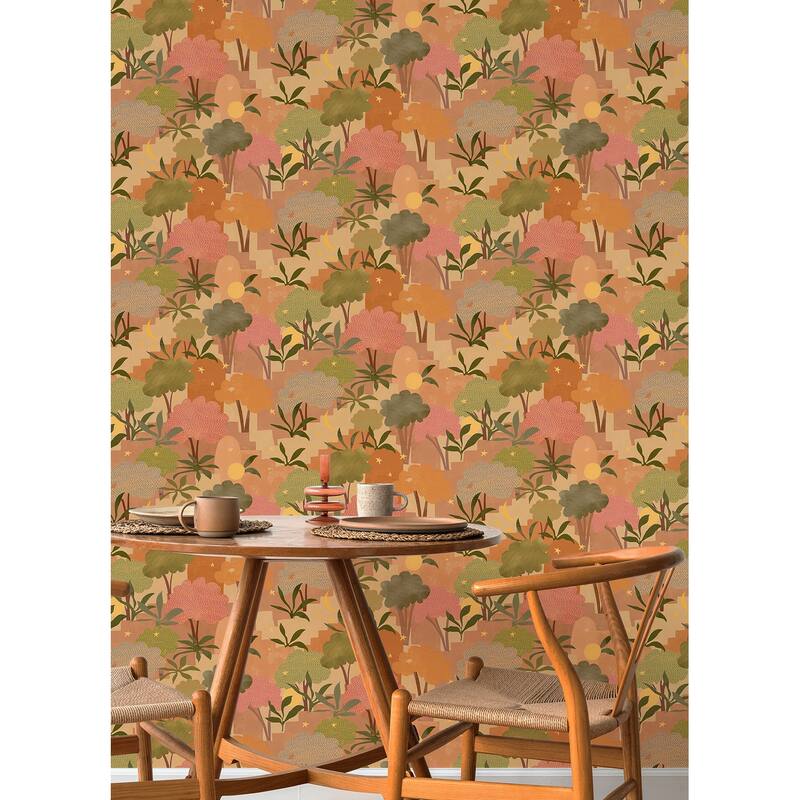 Alja Horvat Terracotta Bohemian Walk Peel & Stick Wallpaper