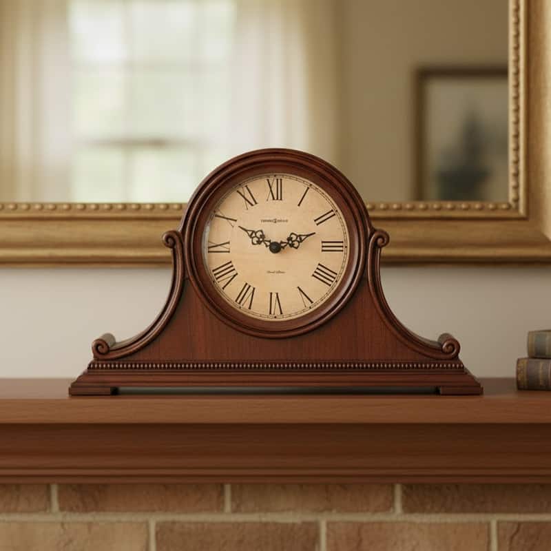 Howard Miller Dual-Chime Wood Mantel Clock with Silence Option - Cherry