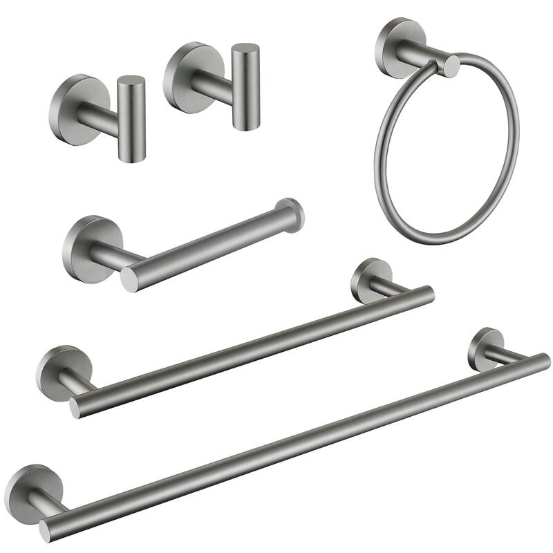 6-Piece Bath Hardware Set in Stainless Steel