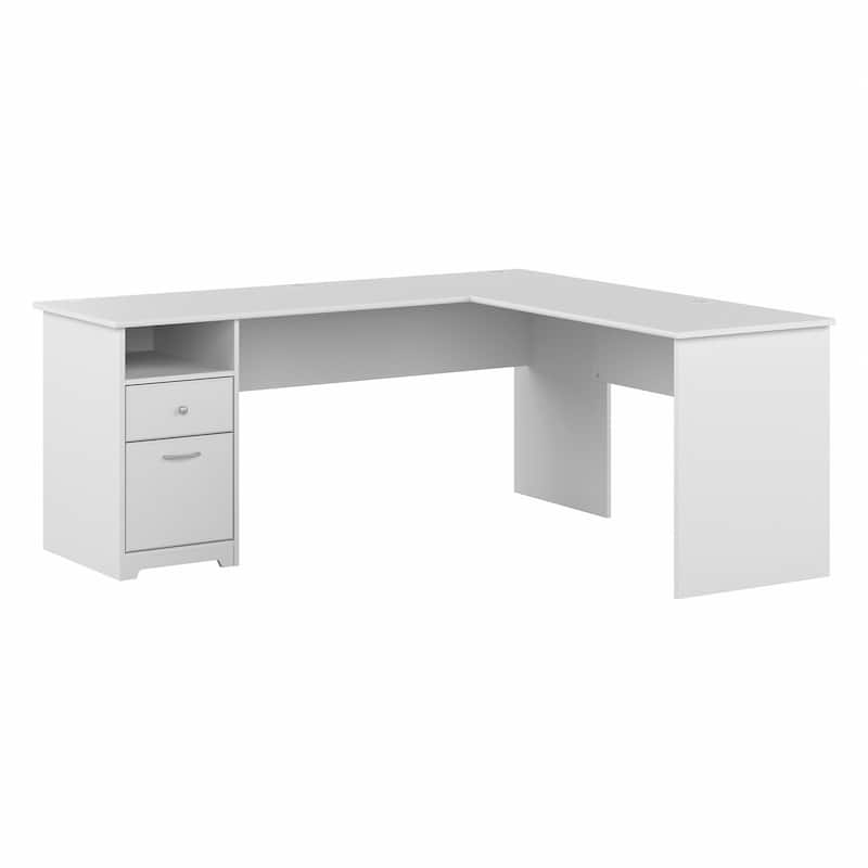 72W L-shaped Computer Desk with Drawers by Bush Furniture