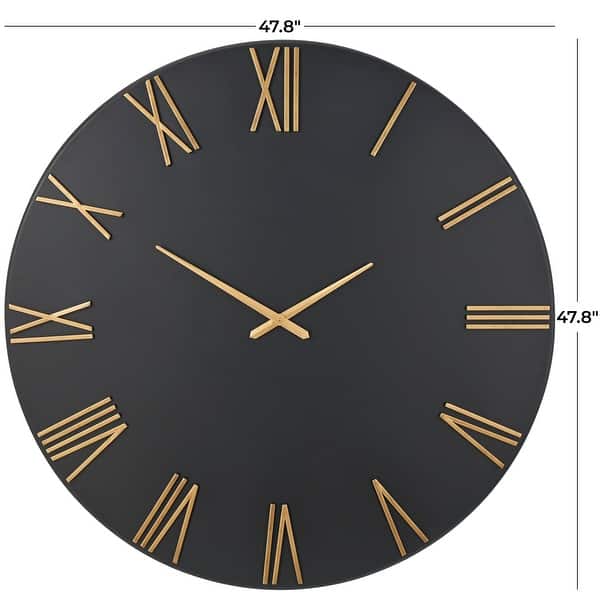 Black Metal Wall Clock with Gold Hands and Numbers - Bed Bath & Beyond ...