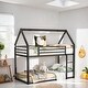 preview thumbnail 13 of 22, Kid's Friendly Style Twin over Twin House Bunk Bed with Built-in Ladder
