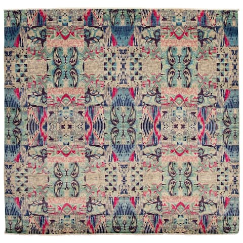 ECARPETGALLERY Hand-knotted Pak Finest Transitional Turquoise Wool Rug - 10'1 x 9'8