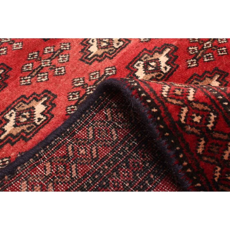 ECARPETGALLERY Hand-knotted Baluch Red Wool Rug - 3'3 x 6'7