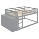 preview thumbnail 43 of 94, Space-Saving Low Bunk Bed with Storage, Wood Floor Bunk Beds with 4 Drawers and 3 Shelves, for Kids, Girls Boys, Teens, Adults