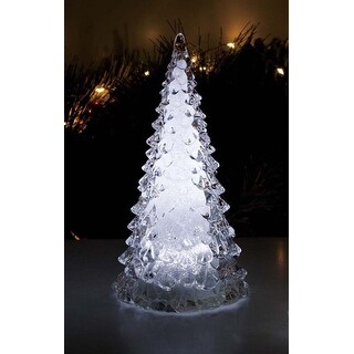 LED Lighted Pine Christmas Trees - 9" - Set of 2