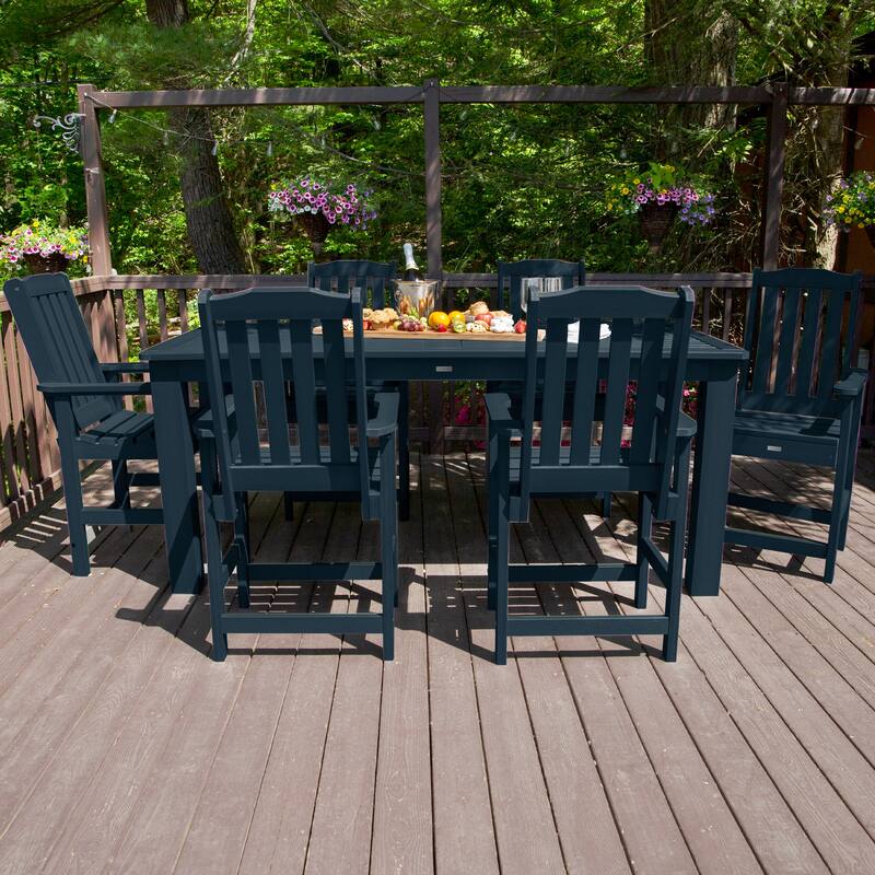 HIGHWOOD 7-Piece Outdoor Dining Set - 42" x 84" Table, Counter-height