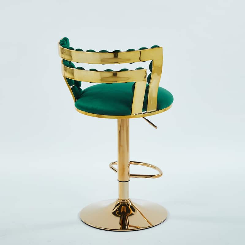 Modern Bar Chair With Golden Color Iron Tube Legs