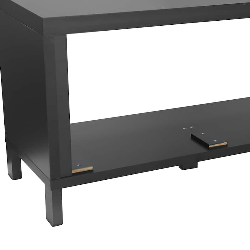 115" Modern Black Electric Fireplace TV Stands for TV's up to 120" with Remote