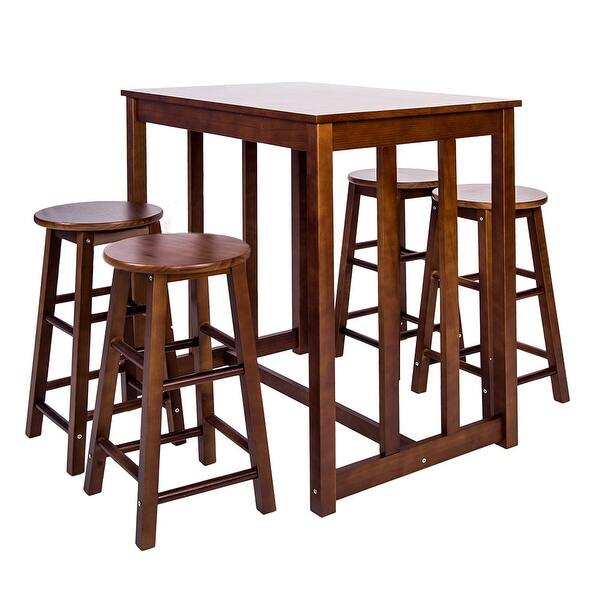 Shop 5 Piece Dining Table Set High Pub Table Set With 4 Bar Stools