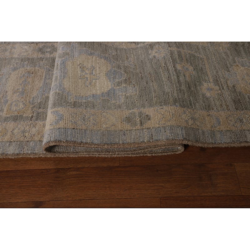 Blues Oushak Turkish Area Rug Handmade Wool Carpet - 8'0"x 9'10"