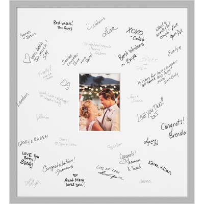 Hera Signature Mat Picture Frame - Autograph Photo Frame Guest Book Alternative for Weddings, Graduations, or Retirement