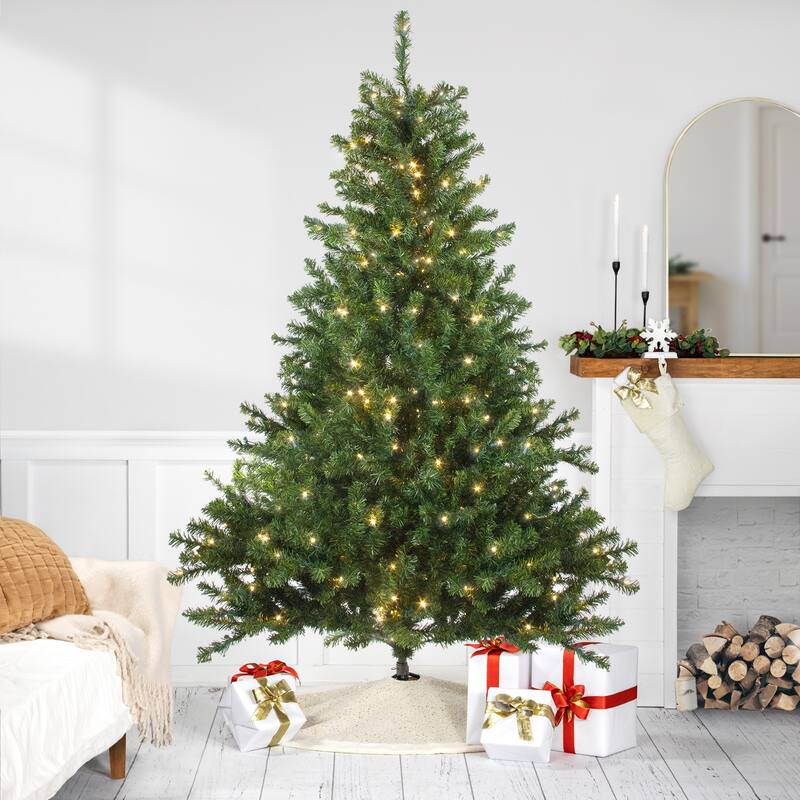 8' Medium Canadian Pine Artificial Christmas Tree Candlelight LED - 8 Foot