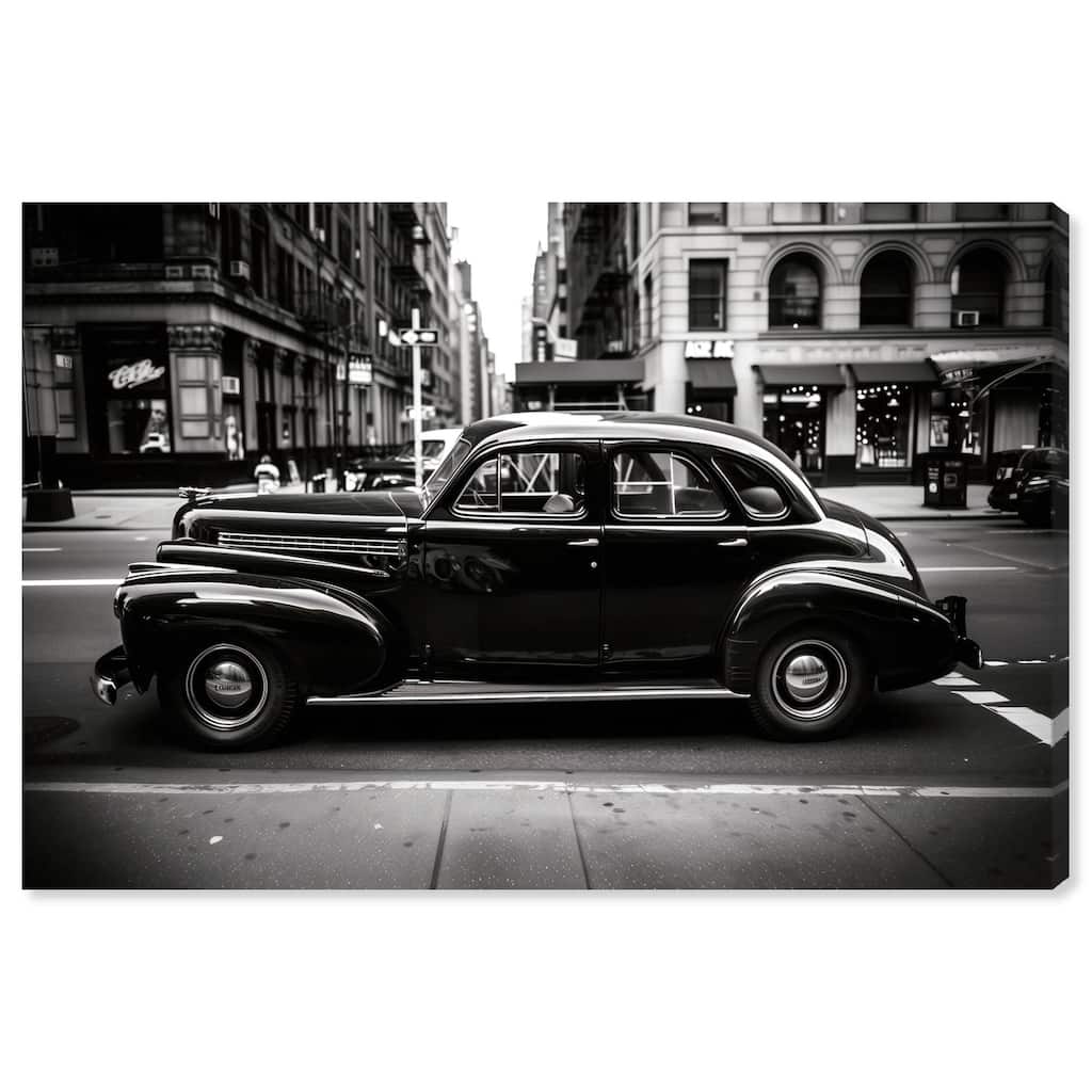 Vintage Car in New York Canvas by Art Remedy, Gallery Wrapped