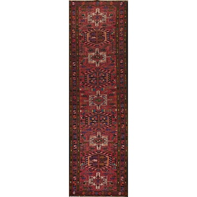 Tribal Gharajeh Persian Runner Rug Handmade Red Wool Carpet - 2'4"x 11'1"